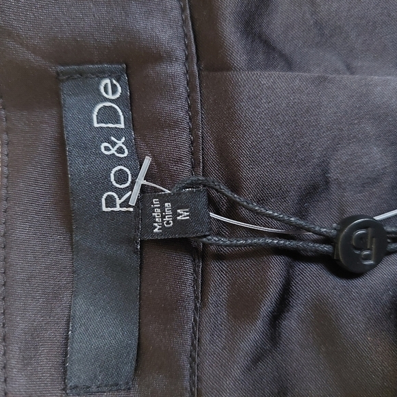 Ro & De Black Pink Skirt Floral Lined Mesh‎ Pleated Tapestry Look Circle Swing - Picture 4 of 13